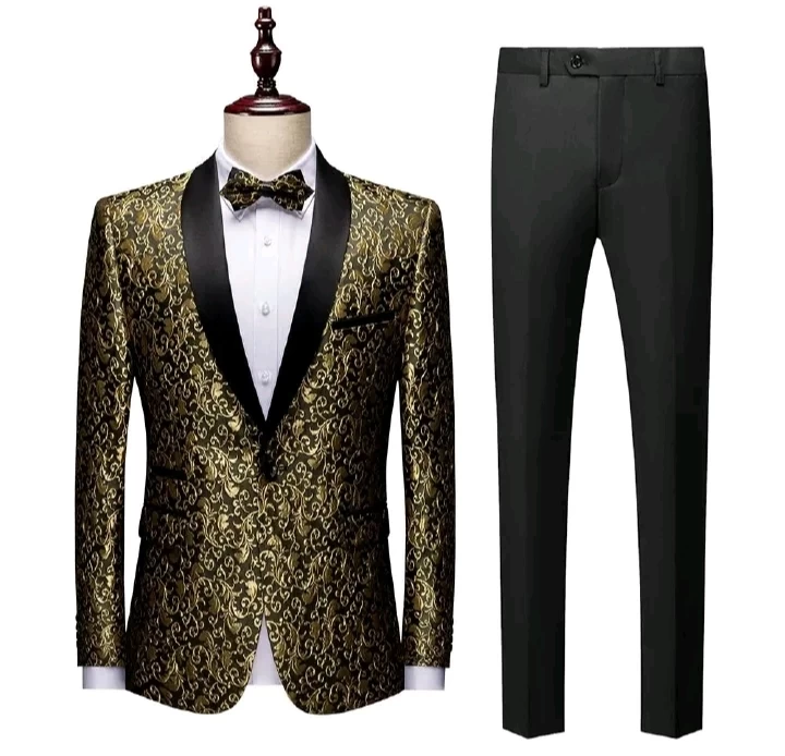 Africa's new foreign trade men's suit cross-border Amazon Express suit two-piece dress stage performance wedding light business men's suit