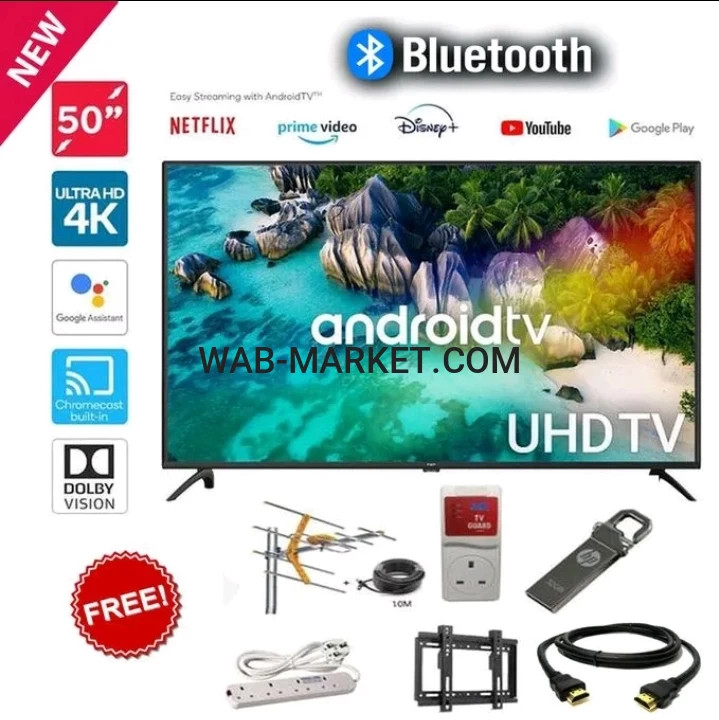 [OFFER] Vitron 50" Inch TV BLUETOOTH Frameless 4K UHD Smart Android TV,NETFLIX,YOUTUBE,PLAYSTORE,ANDROID 11, 1.5GBRAM,8GB ROM TELEVISIONS.