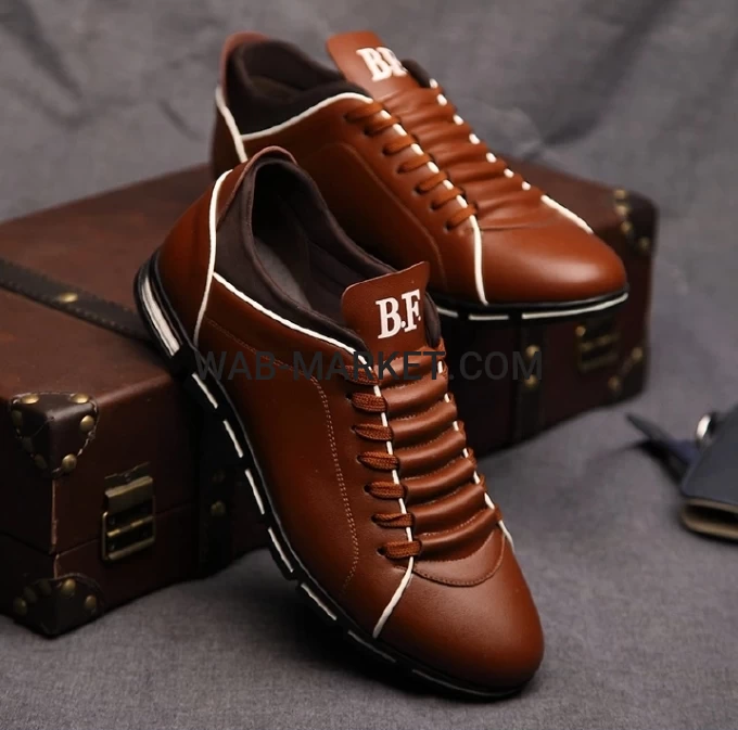 New Men Shoes Casual Sneakers Fashion Solid Leather Shoes Formal Business Sport Flat Round Toe Light Breathable202