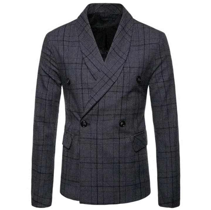 2021 High quality Mens Suits Blazer Jacket Men's Plaid Double-breasted Suit Mens Suits Jacket Blazer