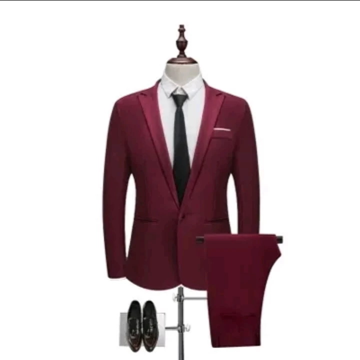 2021 High quality Men Suits Shawl Collar 3 Pieces Slim Fit Burgundy Suit Mens Tuxedo Jacket